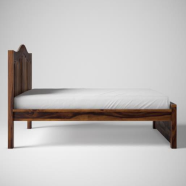 King Size Bed Sheesham Wood – Elegant Arched Headboard (Maraf King Without Box)