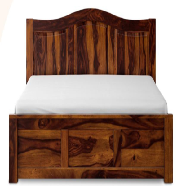 King Size Bed Sheesham Wood – Classic Arched Headboard (Maraf King)