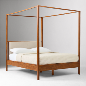 King Size Bed Elegant Wooden Canopy Bed – Modern & Minimalist Design