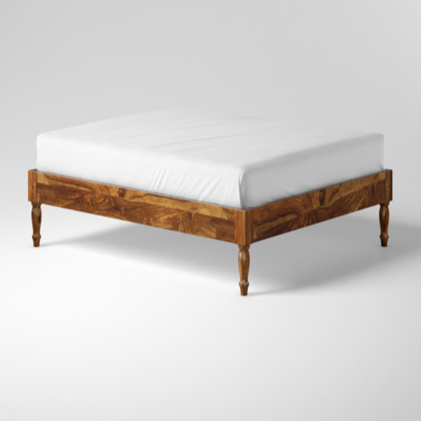 Queen size Bed Royal Sheesham – Classic Elegance with Turned Legs (Kharad Queen)