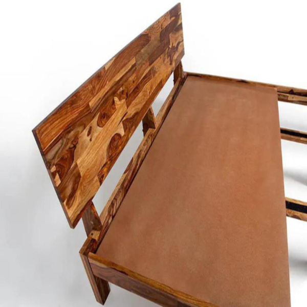 Queen Size Bed Sheesham Wood – Patchwork Headboard (Finger Joint Queen Without Box)