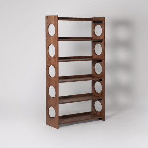 Bookshelf Modern Wooden with Circular Cutout Design