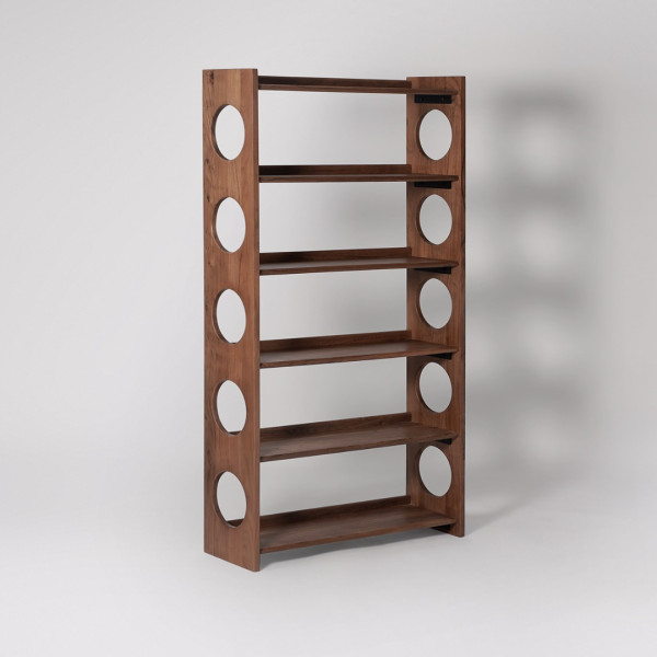 Bookshelf Modern Wooden with Circular Cutout Design