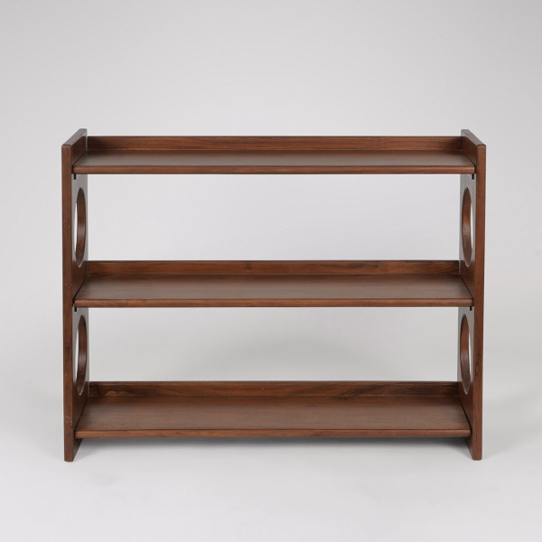 Bookshelf Modern Low with Circular Cutout Design