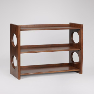 Bookshelf Modern Low with Circular Cutout Design