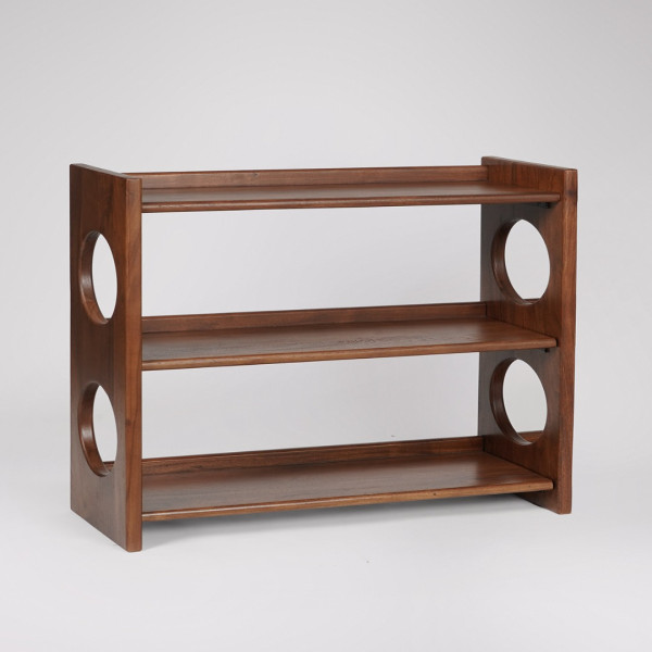 Bookshelf Modern Low with Circular Cutout Design