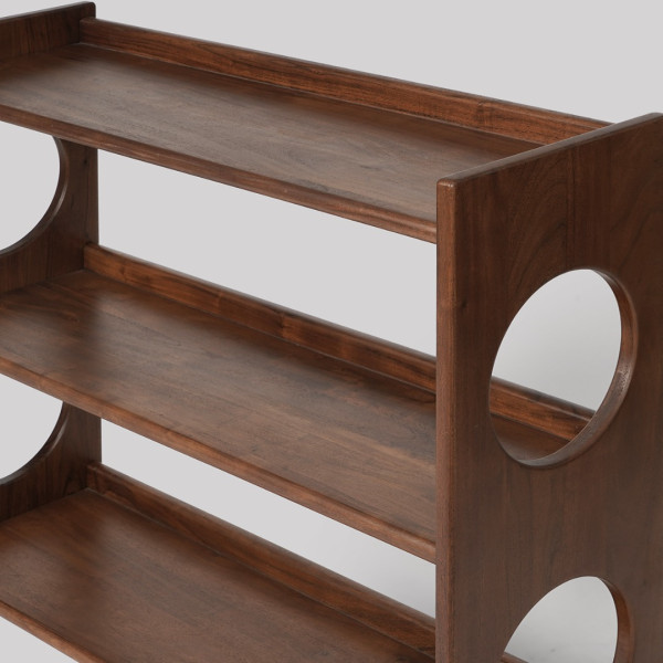Bookshelf Modern Low with Circular Cutout Design