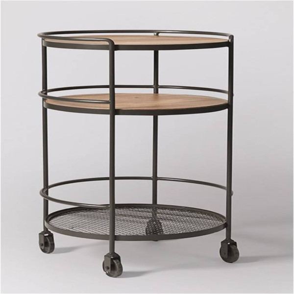 Bar Cart Serving Baxton Studio Bristol Rustic Industrial Style Metal and Wood Mobile