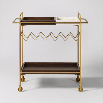 Bar Cart Serving Drinks Trolley - Brass Finish