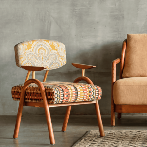 Accent Chair Retro with Unique Armrests