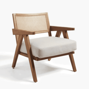 Accent Chair with Cane Back & Cushioned Seat