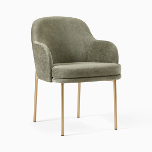 Accent Chair with Gold Metal Legs