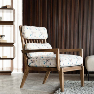 Lounge Chair Modern Wood & Fabric