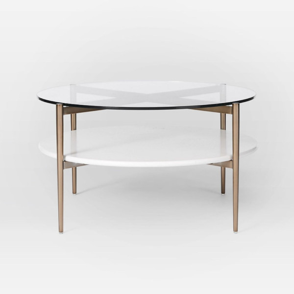 Coffee Table Mid-Century Art Display Round