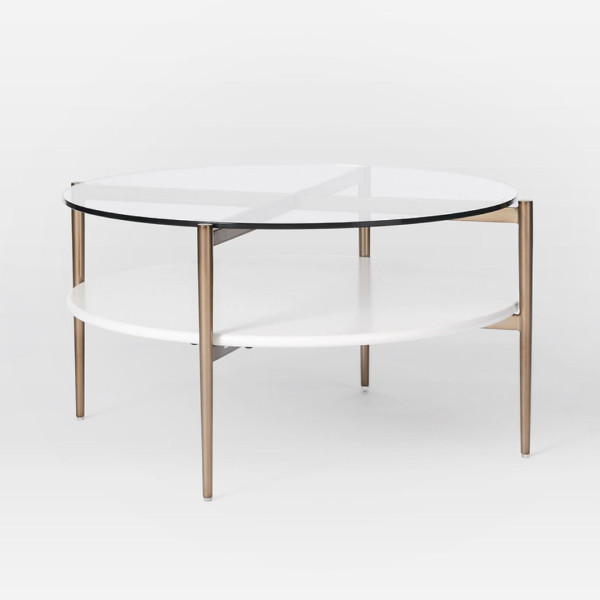 Coffee Table Mid-Century Art Display Round