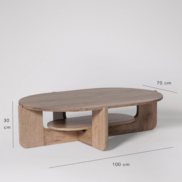 Coffee Table Medway Oval Table with Shelf