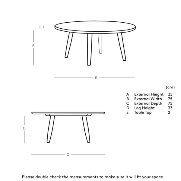 Coffee Table Round Minimalist Wood