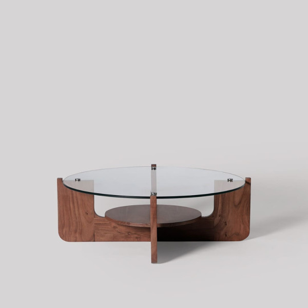 Coffee Table Glass Top with Shelf