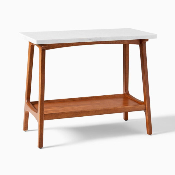 Console Table Mid-Century Marble Top