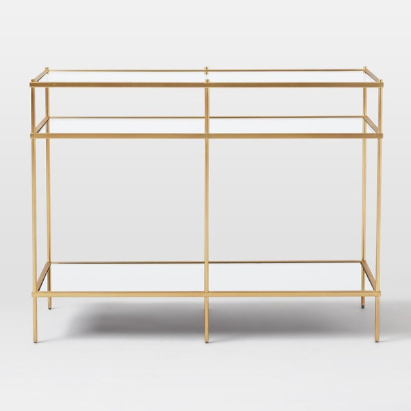 Console Table Gold Frame Glass