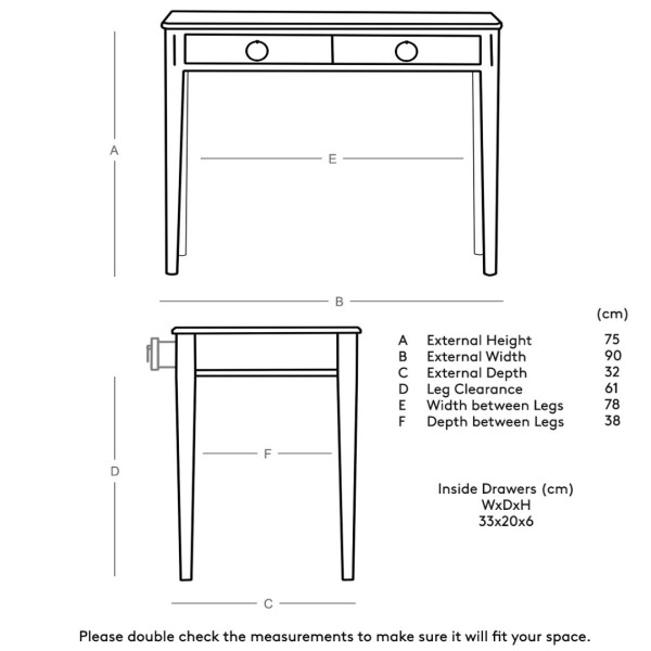 Console Table Black with Brass Accents