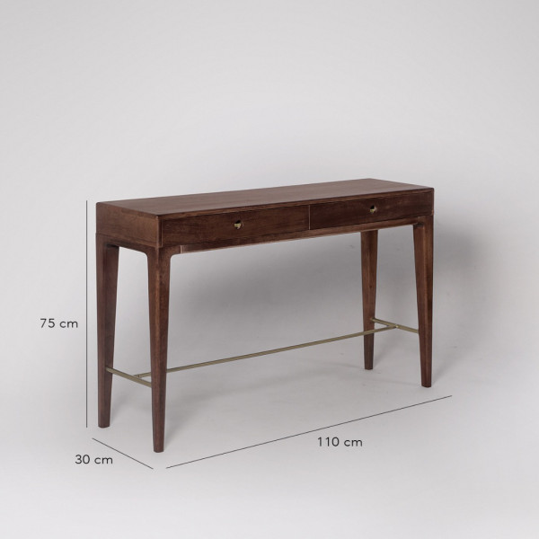 Console Table Mid-Century Wood Entryway with Drawers