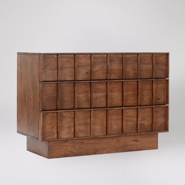 Chest of Drawer Wooden Geometric 3-Dresser
