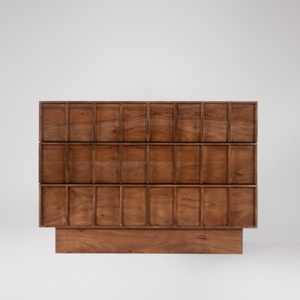 Chest of Drawer Wooden Geometric 3-Dresser