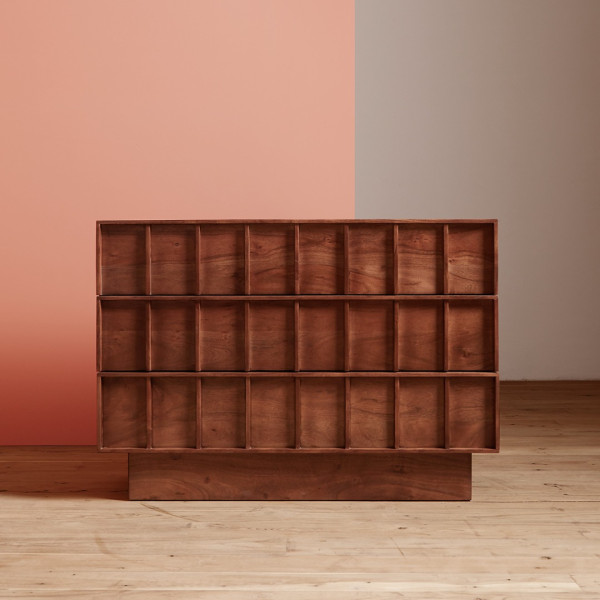 Chest of Drawer Wooden Geometric 3-Dresser
