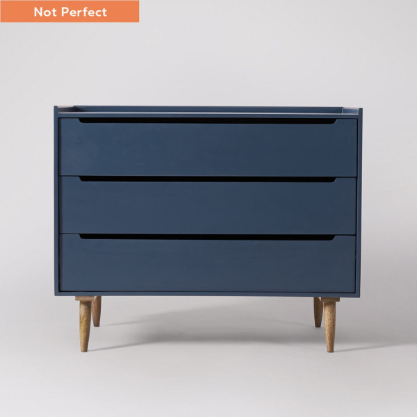 Chest of Drawer Modern Navy Blue 3-Dresser – Mid-Century Storage Solution