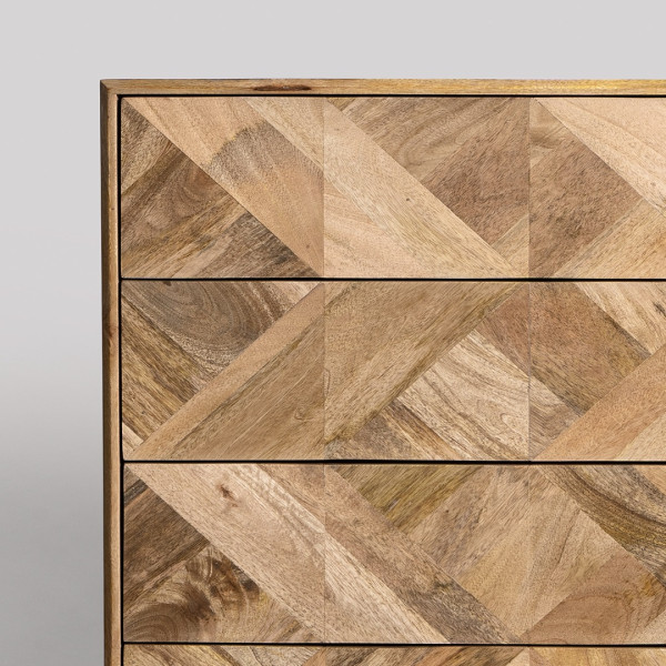 Chest of Drawer Geometric Wooden 5 Tallboy Dresser