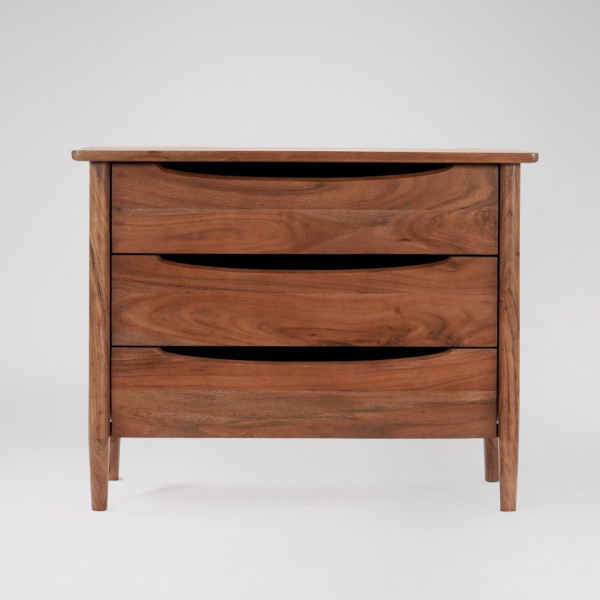 Chest of Drawer Wooden 3-Dresser with Built-in Handles