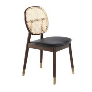 Dining Chair Modern with Rattan Back