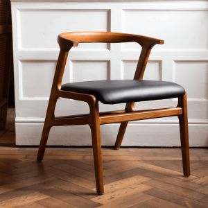 Dining Chair Inspired Wooden with Leather Seat