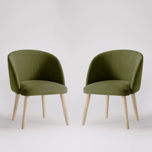 Dining Chair Modern Upholstered Green Fabric