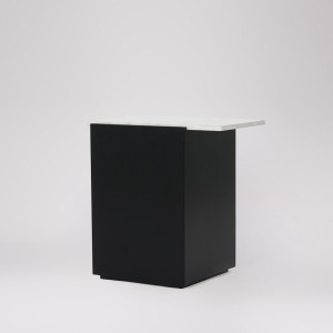 Side Table  Modern Marble & Wood Accent