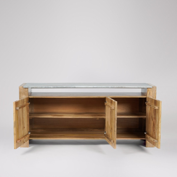 Sideboard Mango Wood with White Banswara Marble Top