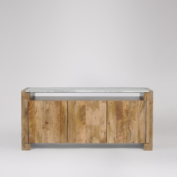 Sideboard Mango Wood with White Banswara Marble Top
