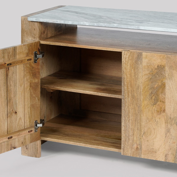 Sideboard Mango Wood with White Banswara Marble Top