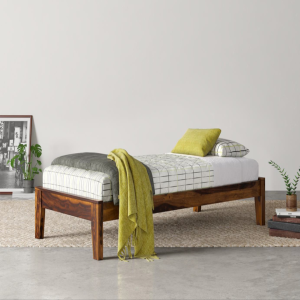 Single Bed Sheesham Wood  with Natural Finish