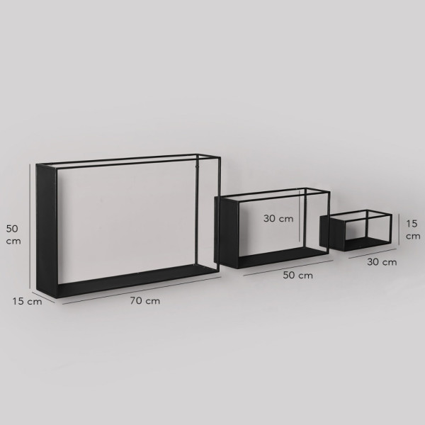Wall Shelves - Black Metal Frame