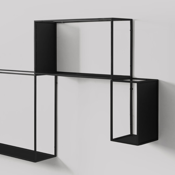 Wall Shelves - Black Metal Frame