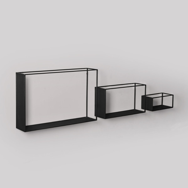 Wall Shelves - Black Metal Frame