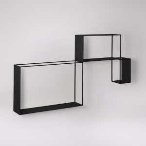 Wall Shelves - Black Metal Frame