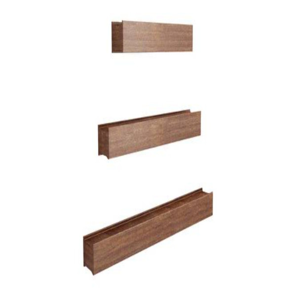 Wall Shelves Wooden Floating  Set of 3 – Wall-Mounted Display Ledges