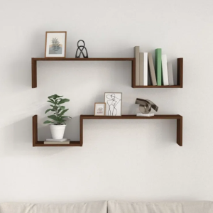 Wall Shelves Modern Zigzag Floating – Stylish Wooden Wall-Mounted Storage