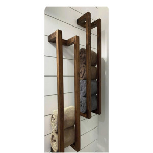 Wall Shelves Wooden Wall-Mounted Towel Rack
