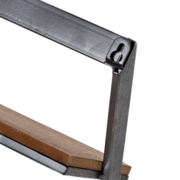 Wall Shelves Set of 3 Floating – Rustic Wood & Metal Hanging Storage