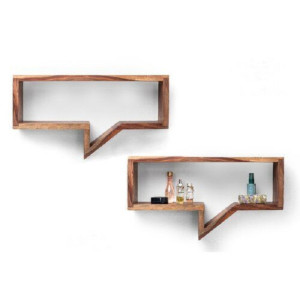 Wall Shelves Wooden Speech Bubble  - Set of 2