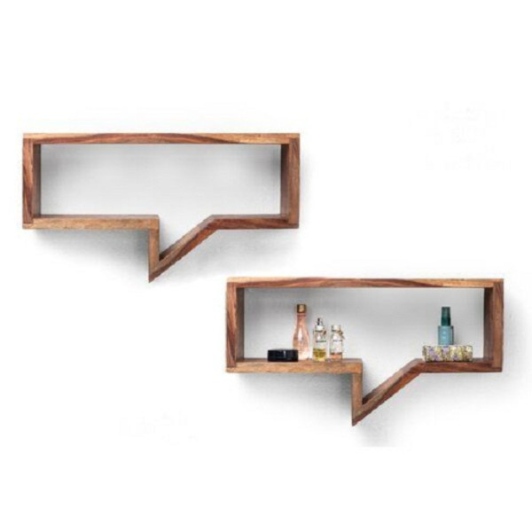 Wall Shelves Wooden Speech Bubble  - Set of 2